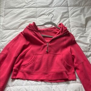 Lululemon Athletica Bright Pink Half-Zip Hoodie (lipgloss xs/s)